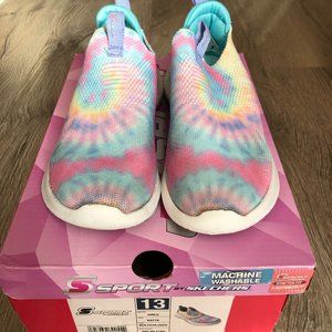 S Sport By Skechers Girls' Katya Tie-Dye Slip-On Performance Sneakers (size 13)